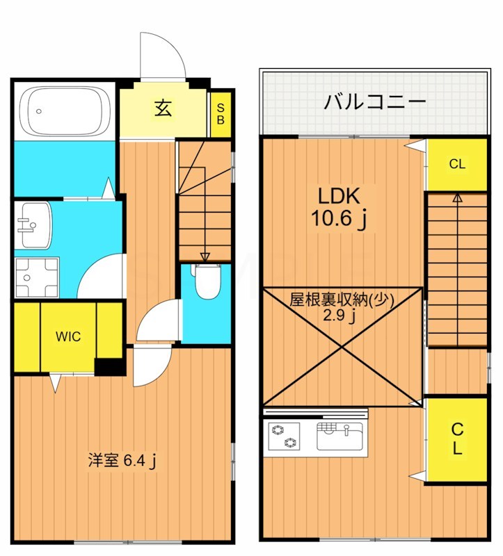 カミニート B号室 間取り