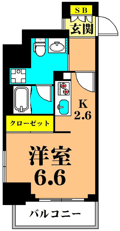 プライマル大井仙台坂 409号室 間取り