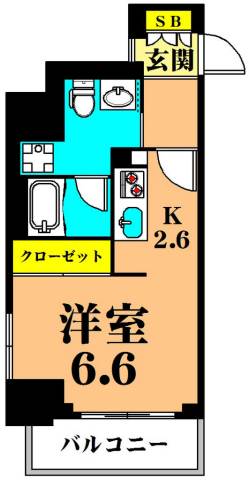 プライマル大井仙台坂  409号室 間取り