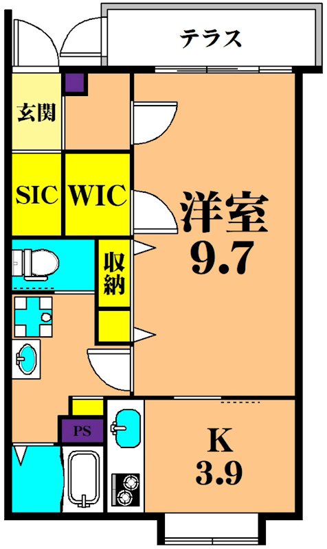 戸山コロネット 102号室 間取り