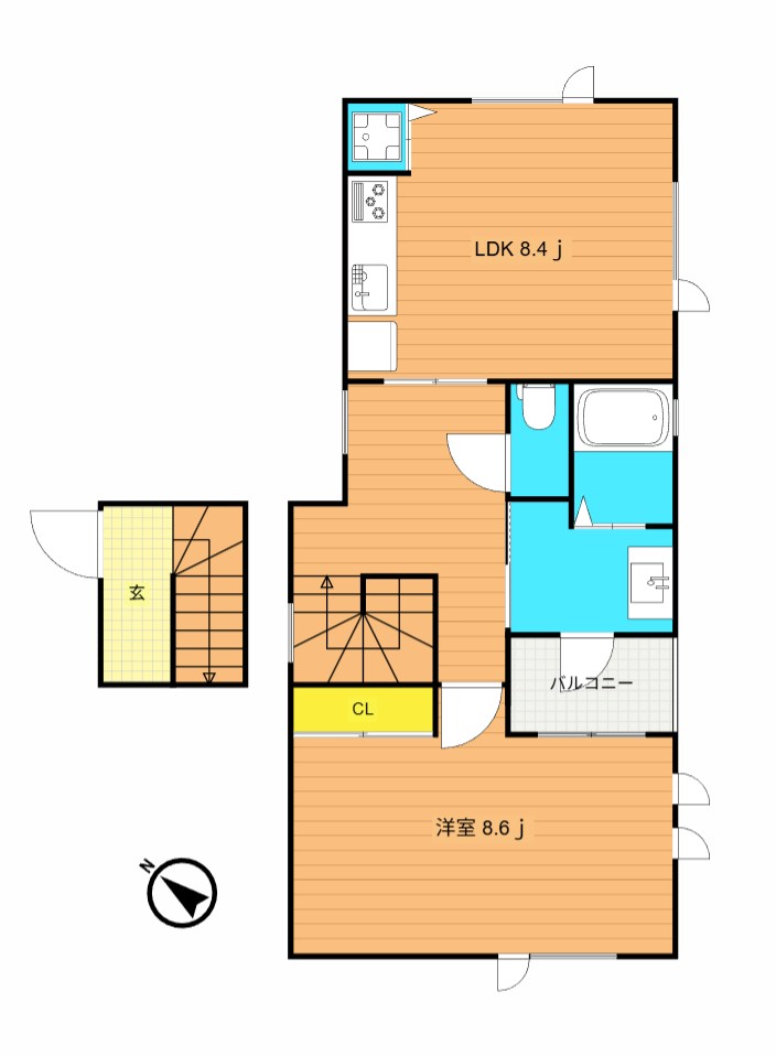 コートブラン 203号室 間取り
