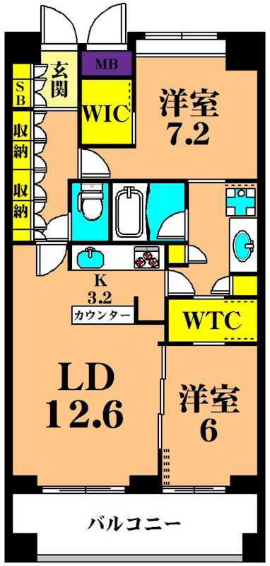 パシフィックレジデンス目黒本町 206号室 間取り
