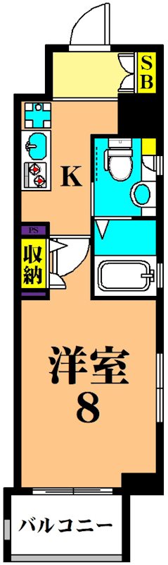 パークキューブ大井町 1301号室 間取り