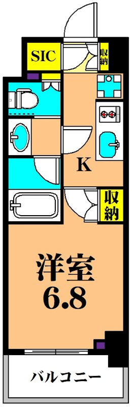 ザ・パークハビオ西大井 608号室 間取り