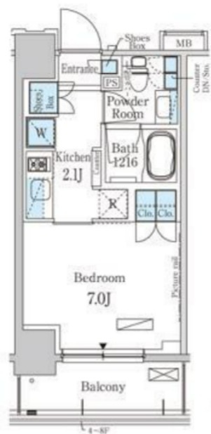 パークアクシス大森 605号室 間取り