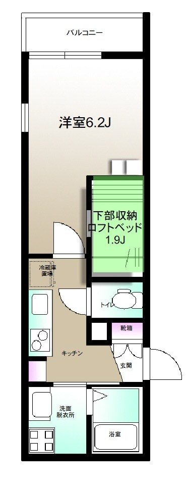 アフロディーテ  104号室 間取り