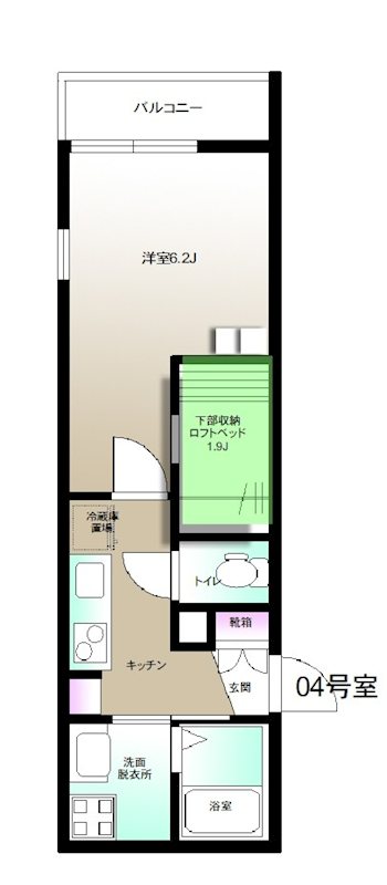 アフロディーテ（Aphrodite） 104号室 間取り