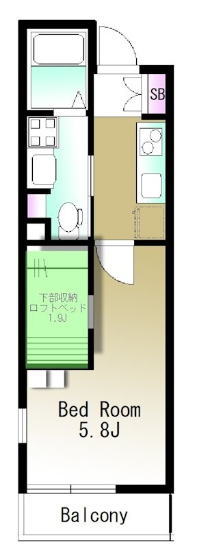 アフロディーテ 103号室 間取り