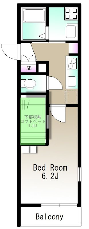 アフロディーテ 104号室 間取り