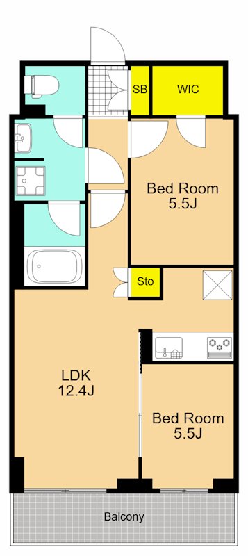 パークアクシス品川南大井パークフロント 532号室 間取り