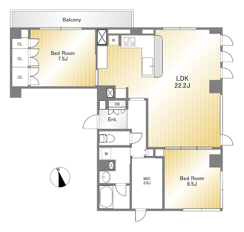 ハレロイヤル目黒 202号室 間取り