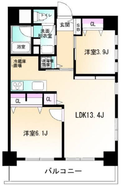 キャッスルエイト東矢口 801号室 間取り