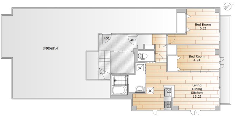 パレス惠泉館 402号室 間取り