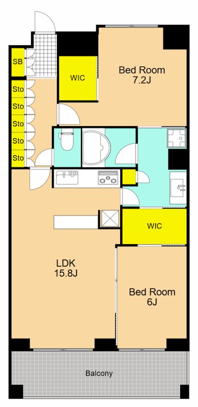 パシフィックレジデンス目黒本町 206号室 間取り