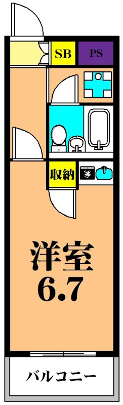 品川大井町スカイレジテル 505号室 間取り
