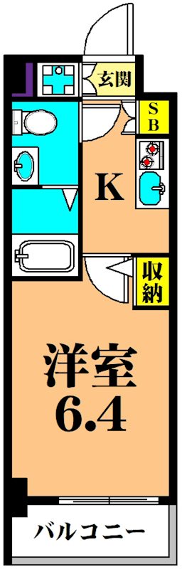 プレール・ドゥーク品川仙台坂 405号室 間取り