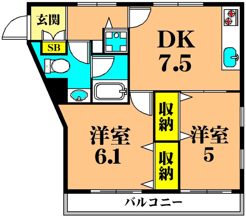 WELL House 東大井 B104号室 間取り