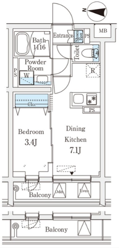 ラティエラ品川西大井 109号室 間取り