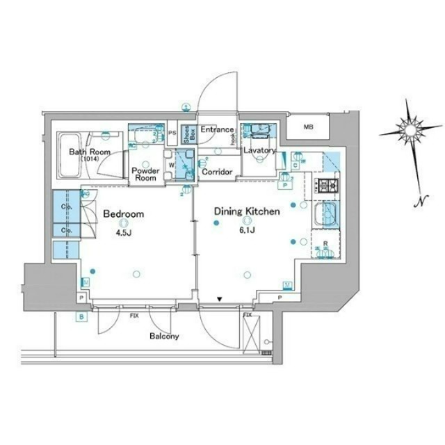 ルフォンプログレ品川大井 1106号室 間取り