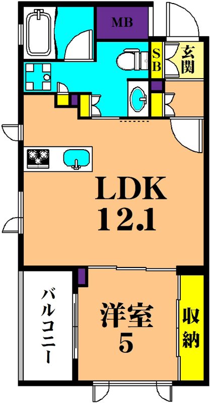 オアージュ大井  104号室 間取り