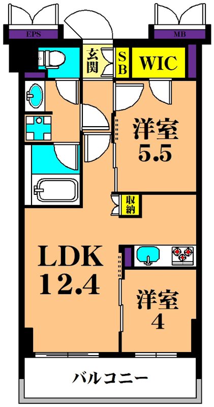 パークアクシス品川南大井パークフロント   532号室 間取り