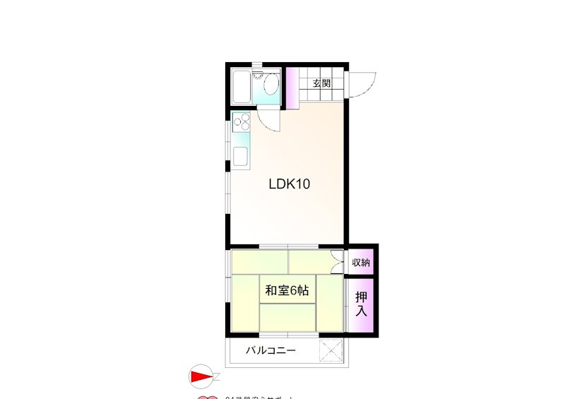 ハイムピーコック 205号室 間取り
