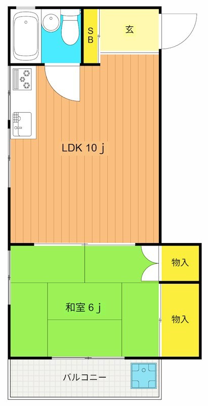 ハイムピーコック 205号室 間取り