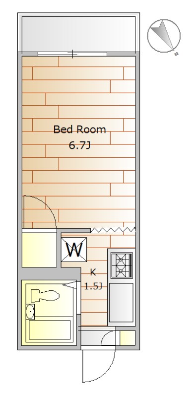 ハイツオカモト 202号室 間取り