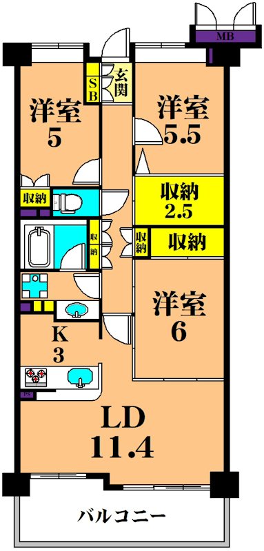 クラシアム大井町 302号室 間取り