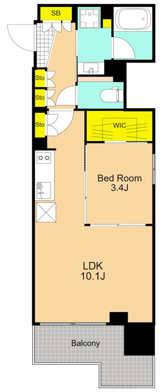 プラウドフラット大井町 1203号室 間取り