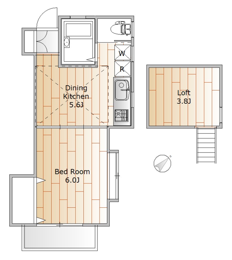 コーポサンルーム 202号室 間取り