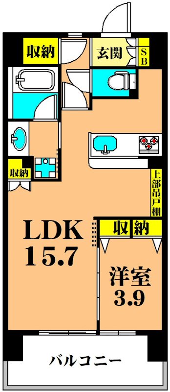 パークキューブ東品川 712号室 間取り