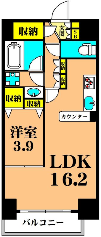 パークキューブ東品川 309号室 間取り