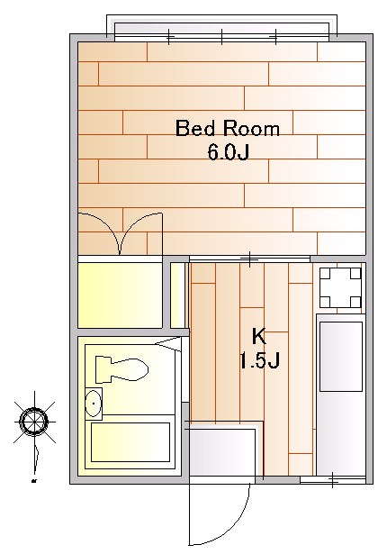 不動ハイツ 206号室 間取り