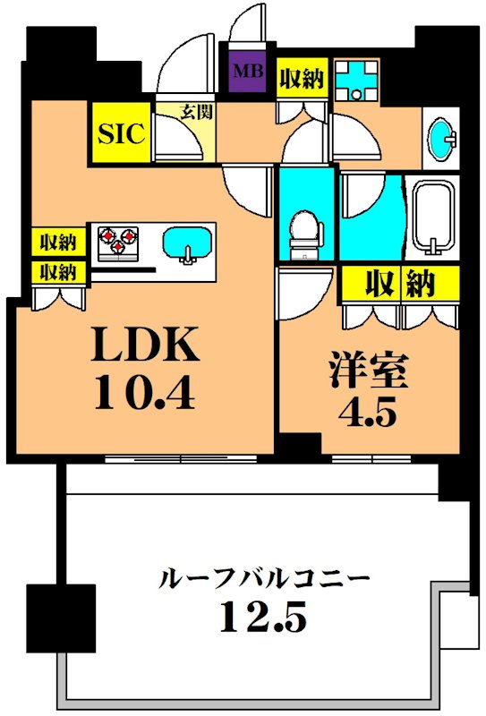 Brillia ist 大井町 1402号室 間取り