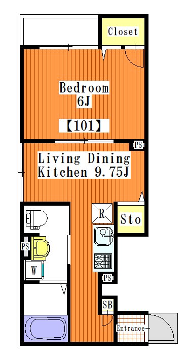 ボヌールプラン 101号室 間取り