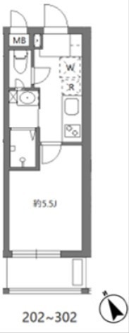 アリカ大森1 302号室 間取り