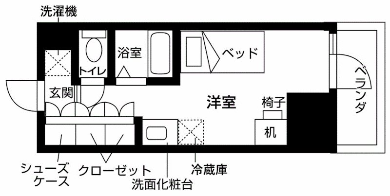ウエリスアイビー旗の台 416号室 間取り