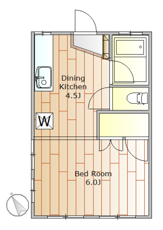 ポワミエル 205号室 間取り