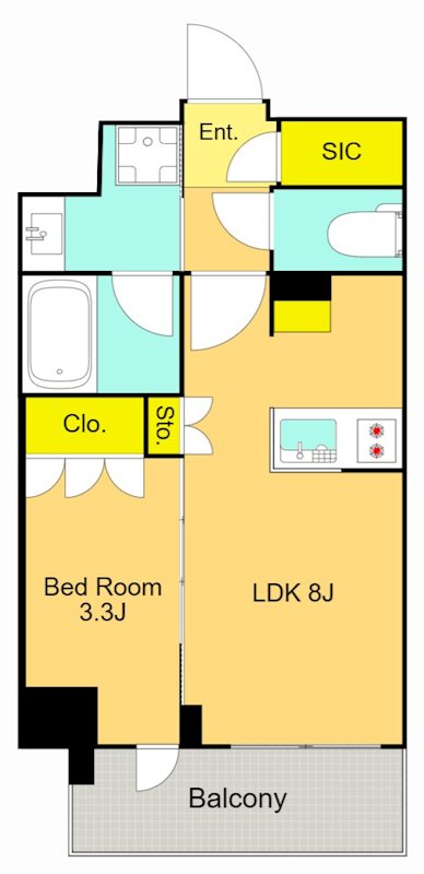 シーズンフラッツ大森北 801号室 間取り