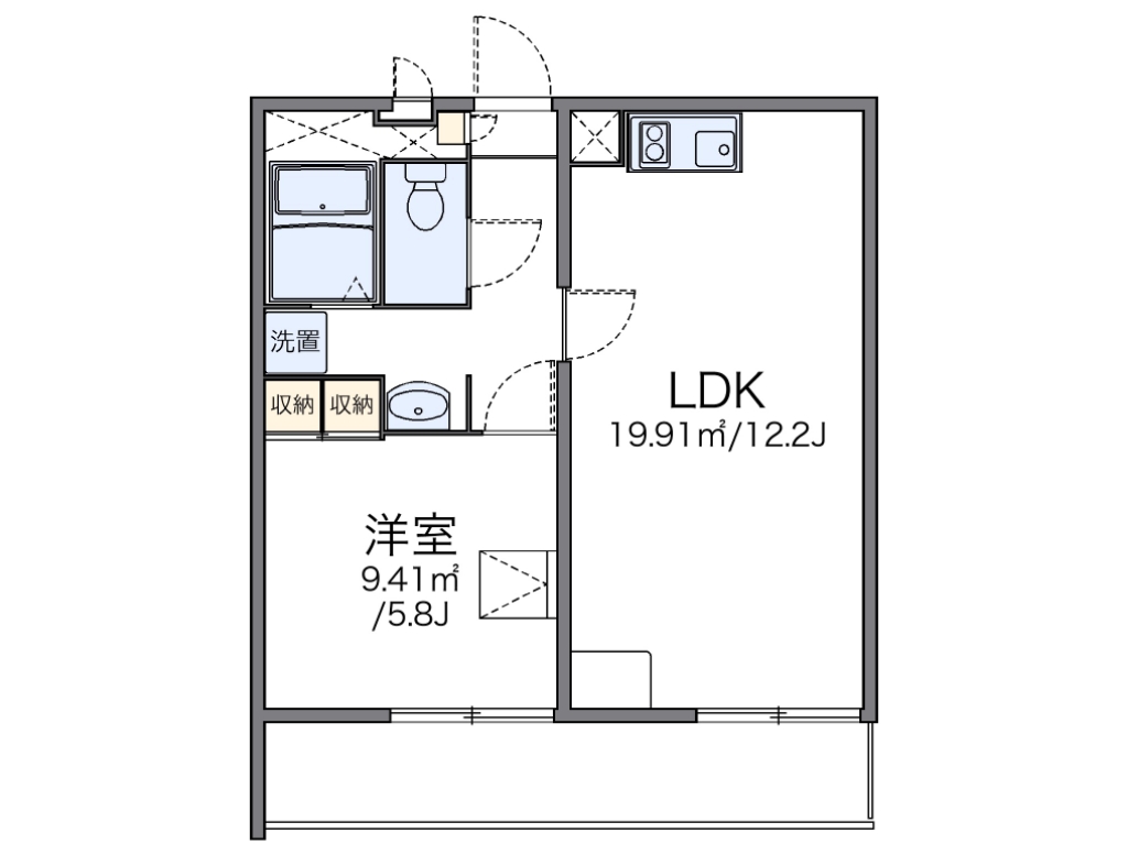 レオパレス多摩川 301号室 間取り