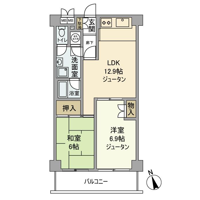 第二サンライズ五反田 208号室 間取り