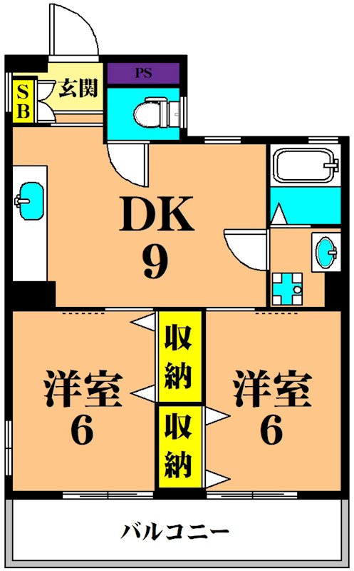 パークサイド竹虎 405号室 間取り