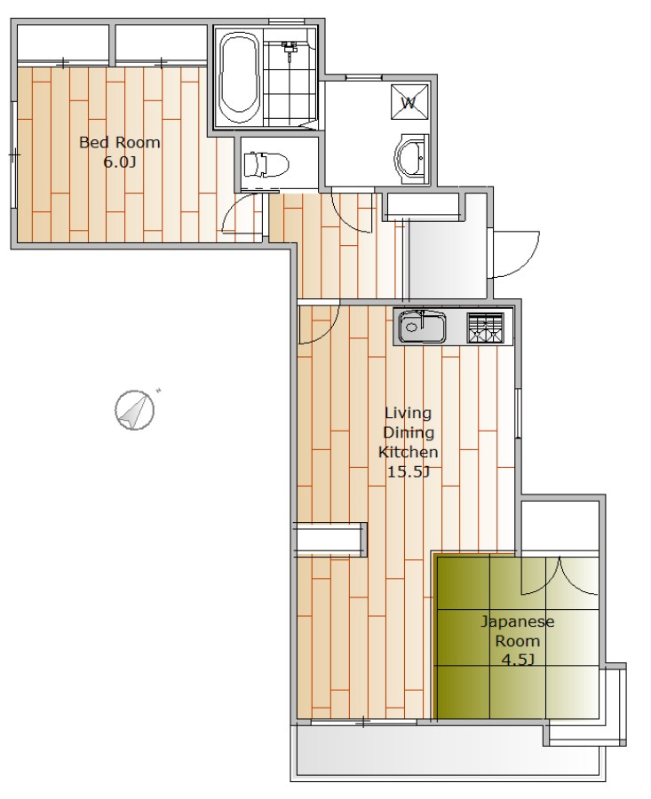 カーサ・デ・タマ 201号室 間取り