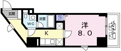 広尾ビューヒルズ 505号室 間取り