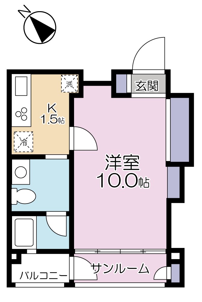 アイショウパルハウス東玉川 3B号室 間取り