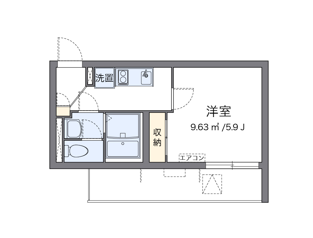 クレイノＺＥＲＯ　３ 102号室 間取り