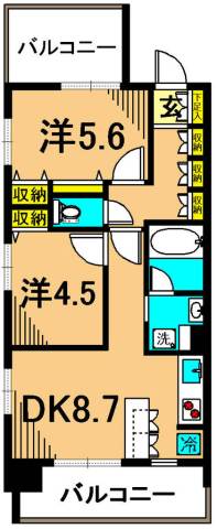 グレイスコート大森海岸 201号室 間取り