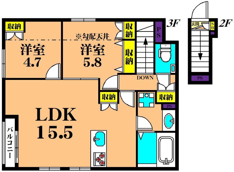 Villa Malaika 301号室 間取り