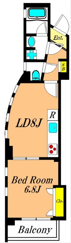 コートサイド山王 201号室 間取り